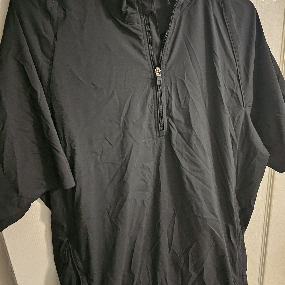 Adidas climaproof golf windbreaker men medium black short sleeve